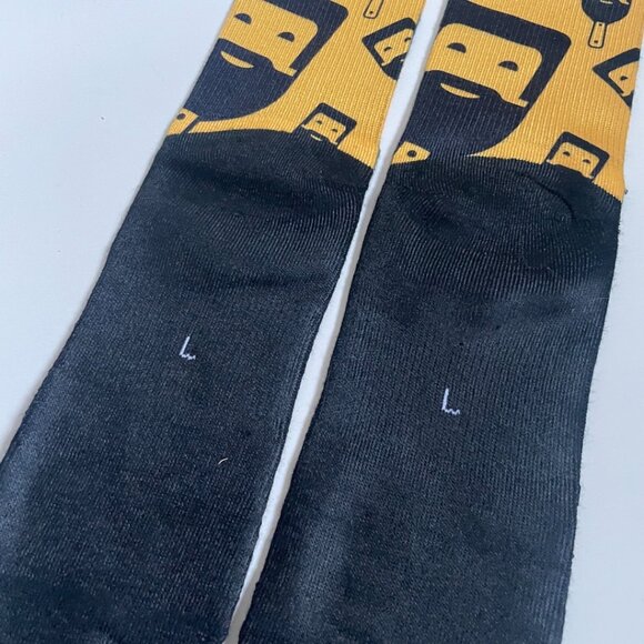 Yellow & Black Bob Ross Artist Socks - Picture 5 of 9